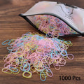 1000PCS Disposable Rubber Band Hairband For Children  Ponytail Hairs Ties Colourful Elastic Hair Bands Baby Hair Accessories