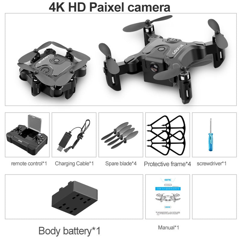 V2 Mini Drone 4K 1080P HD Camera WiFi Fpv Air Pressure Altitude Hold Professional  Foldable Quadcopter RC Drone Kid Toys GIft