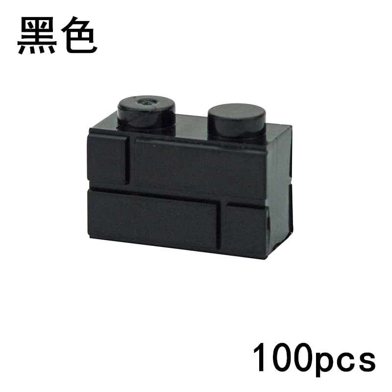 Thick Wall Figures Bricks Compatible 98283 15533 DIY 1x2 1x3 1x4 1+2 Dots Building Blocks Educational House Contruction Toys