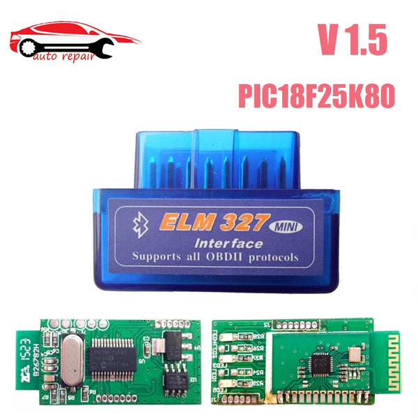 Super MINI ELM327 Bluetooth V1.5 With PIC18F25K80 Chip For Android V2.1 OBD2 Scanner Car Diagnostic Interface Support More Car
