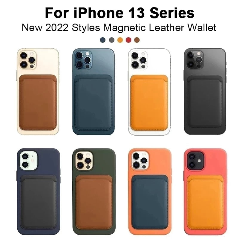 For Magsafe Magnetic Leather Wallet Case For iPhone 13 12 14 Pro Max Magnetic Card Bag iPhone 12 13 mini Phone Cover Accessorie