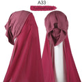 Women Muslim Instant Chiffon Hijab With Cap Underscarf Bonnet HIjabs  Scarf Islam Headscarf Headwrap Turbante