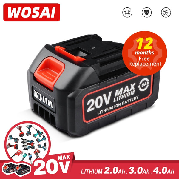 WOSAI Rechargeable Battery 12V 20V Lithium-Ion Series Cordless Drill/Saw/Screwdriver/Wrench/Angle Grinder Brushless Power Tools