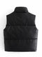 TRAF Women 2021 Fashion Leather Cotton Pocket Padded Waistcoat Vintage Sleeveless Female Outerwear Streetwear