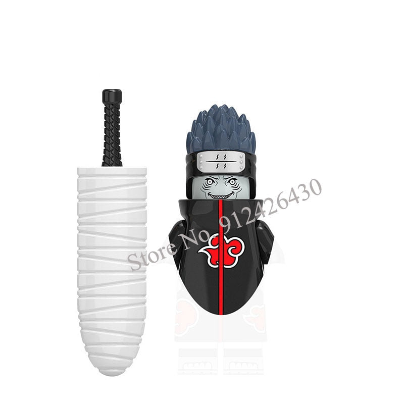 Naruto Sasuke Kakashi Akatsuki bricks Building Blocks Anime cartoon Mini Action Figures Heads Assembly Toys kids Christma Gifts