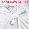 Sexy Women Pantie Crystal Rhinestone Letter Secret Underwear Fitness Gym Love Thongs Low Rise Tanga Female Push Up Lingerie