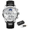 LIGE Men Watches Waterproof Luminous Top Brand Luxury Leather Casual Sports Quartz Wristwatch Military Man Watch For Men relogio