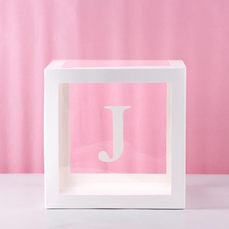 Baby Shower Box Custom Alphabet Name Transparent Balloon Box Birthday Party Decoration Kids DIY Wedding Baby Shower Suppiles