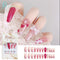 Fake Nails Art Nail Tips Press on False with Designs Set Full Cover Artificial Short Packaging Kiss Display Clear Tipsy Stick