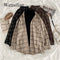 Women Shirt Plaid Oversize Blouse Female Korean Fashion Long Sleeves Shirt Tops Casual Outwear Vintage Checkered Femme Blusas