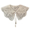 Royal Style Cotton Fake Collar Shawl Wrap Hollow Out Floral Lace Ruffled Trim Necklace Pointed Triangle Lapel Blouse