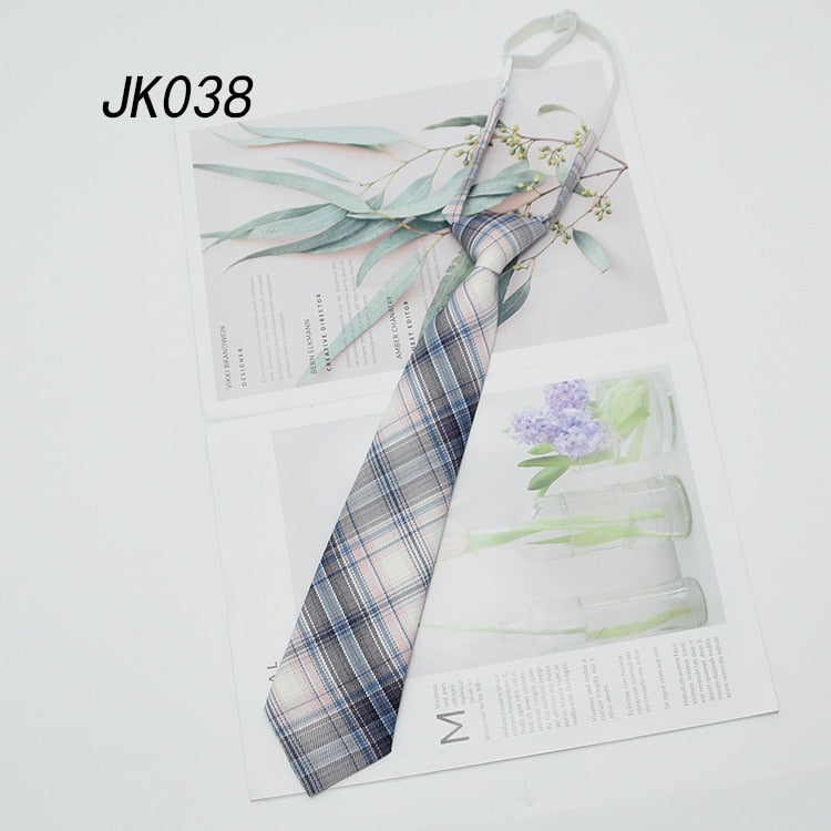 Shirt Necktie Women College Style JK Plaid Uniform  Detachable Collars Removable Ties Apparel Accessories галстук женский