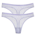 2PCS/Set Lace Sexy G-String Thongs Transparent Women&#39;s panties Low-Waist Female Underpants Mesh Perspective Briefs Lingerie M-XL