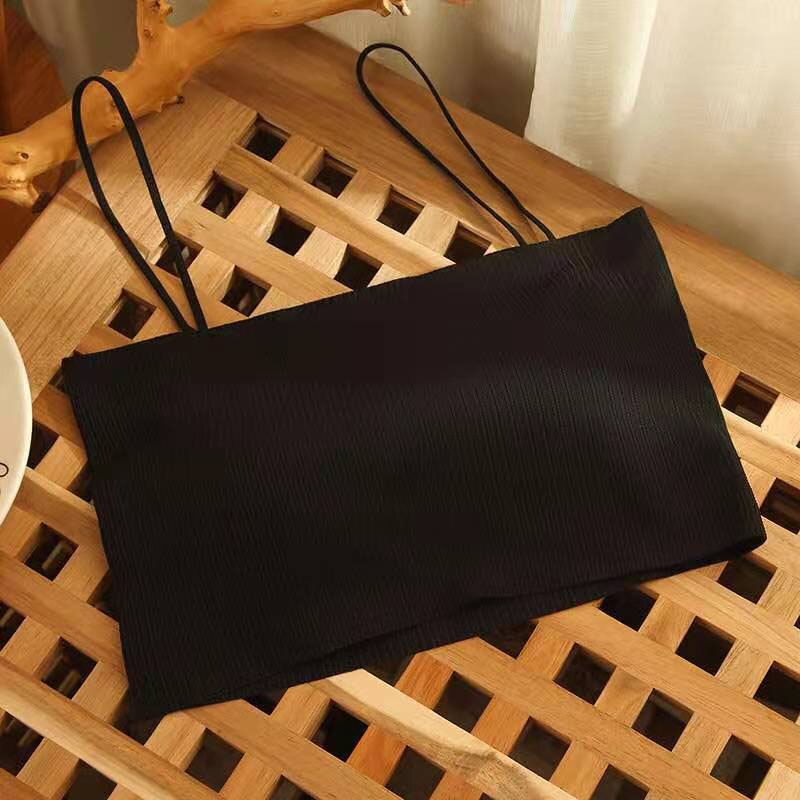 Fashion Women Sling Tube Top Sexy Bra Top Breathable Chest Pad Wearing Underwear Seamless Ice Silk Breast Wrap Lingerie Female