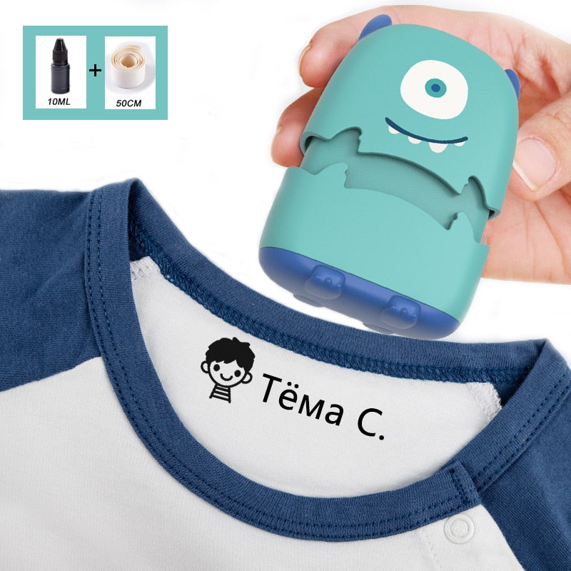 Baby Name Stamp Custom-made DIY Gift for Children Seal Student Clothes Chapter Not Easy to Fade Security Cute Monsters Toy