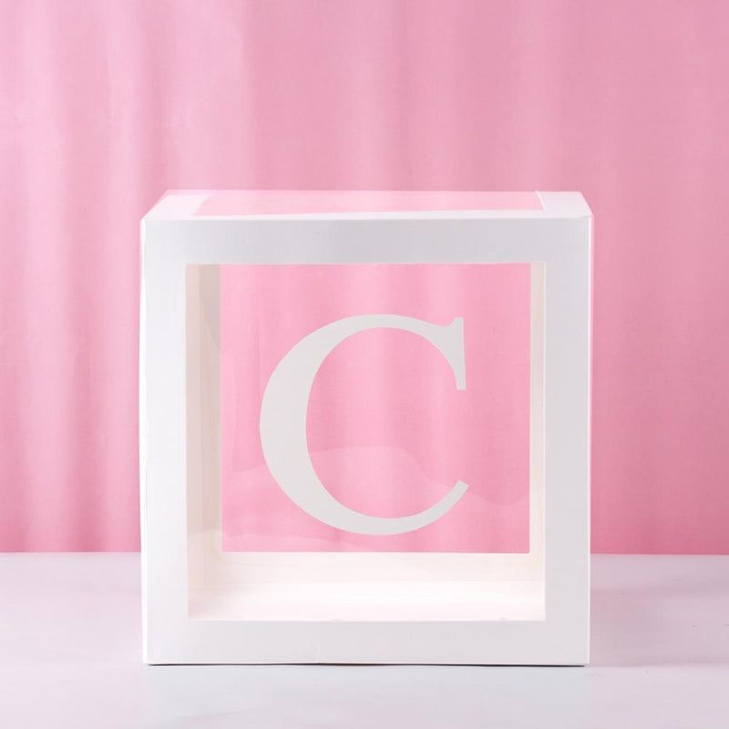 Baby Shower Box Custom Alphabet Name Transparent Balloon Box Birthday Party Decoration Kids DIY Wedding Baby Shower Suppiles