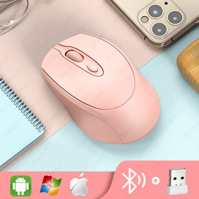 Rechargeable Wireless Bluetooth Mouse Aieach Silent WIRELESS COMPUT MOUS USB Ergonomic Gamer Mouse For Computer Laptop Macbook