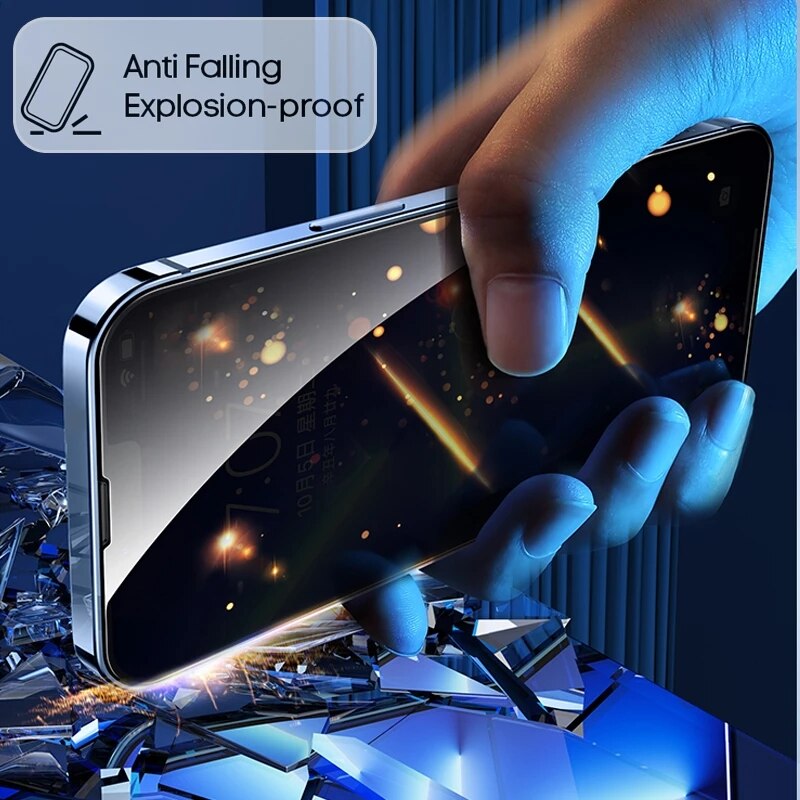 One-click Installation Privacy Screen Protectors for IPhone 13 12 11 14 Pro Max Mini X XS XR 7 8 Plus Full Cover Anti-Spy Glass