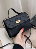 2022 new Lingge fashion embossed hand messenger small square bag handbags  purses and handbags  bags for women