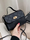 2022 new Lingge fashion embossed hand messenger small square bag handbags  purses and handbags  bags for women