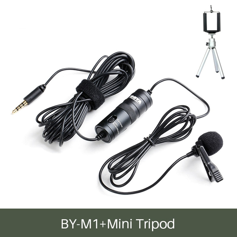 Original BOYA BY-M1 Recording Microfone Lavalier Lapel Microphone Video Mic For Youtube Video Record Mic For Pc iPhone Android