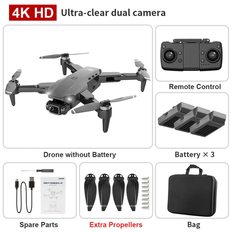 XKJ L900 PRO GPS Drone 4K Dual HD Camera Professional Aerial Photography Brushless Motor Foldable Quadcopter RC Distance1200M