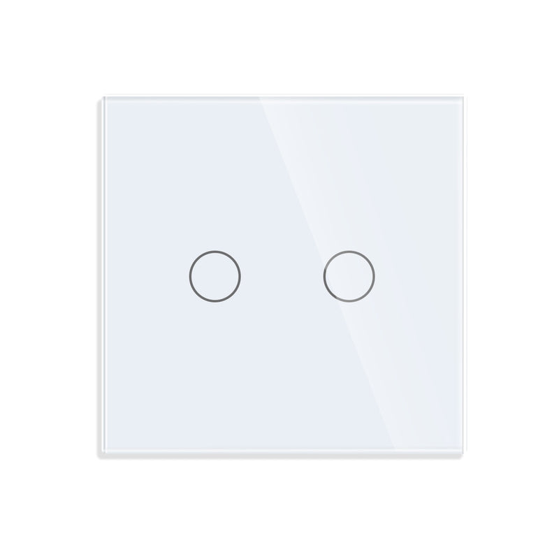 Bingoelec EU AC100-240V Tempered Black White Crystal Glass Touch Switch Panel Wall Light Sensor Button 1Gang 2gang LED Indicator
