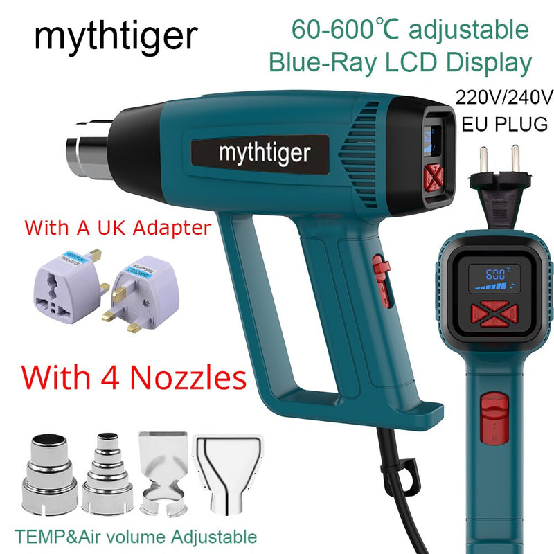 Heat Gun 2000W Professional Hot Air Gun with 2 Temperature Modes Hands-Free Stand Built-in Ideal for Stripping Paints Soldering