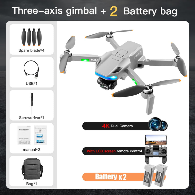 S135 PRO GPS Drone 4k Professional HD Camera Three-Axis Gimbal Anti-Shake HD Aerial Photography OAS Brushless Quadcopter RC Dron