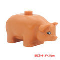 Big Building Block Accessories Chicken Duck Dog Cat Bird Cattle Sheep Zebra Rhinoceros Insect Zoo Series DIY Duploes Toy Gift