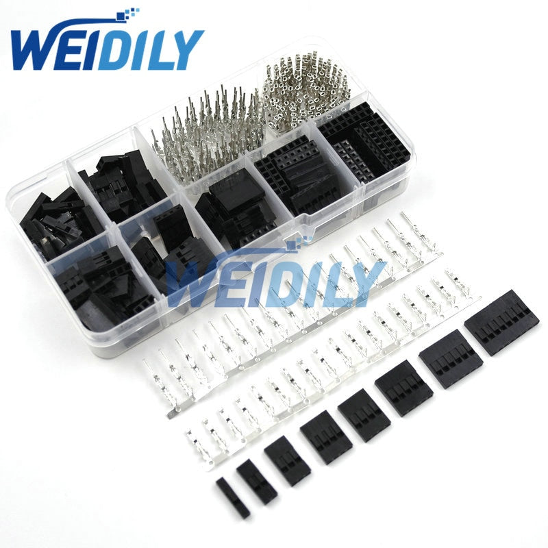 310PCS Dupont Wire Jumper Pin Header Connector Housing Kit Male Crimp Pins+Female Pin Connector Terminal Pitch With Box