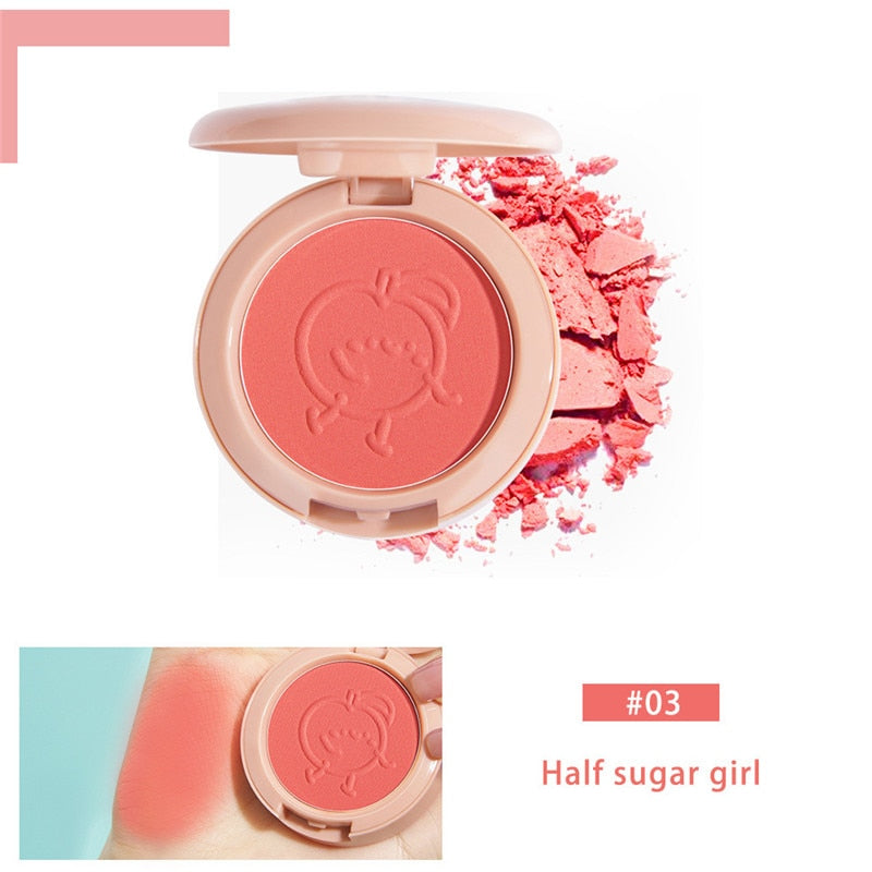 New 6 Colors Blush Makeup Palette Mineral Powder Red Rouge Lasting Natural Cream Cheek Tint Orange Peach Pink Blush Cosmetic