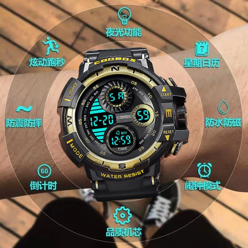 Brand Black Digital Watch for Men Women Sports Waterproof Outdoor Chronograph Hand Clock G Infantry Shock Student Wristwatch