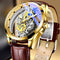 2022 New Men Watch Skeleton Automatic quartz Watch Gold Skeleton Vintage Man Watch Mens Watches Top Brand Luxury часы мужские