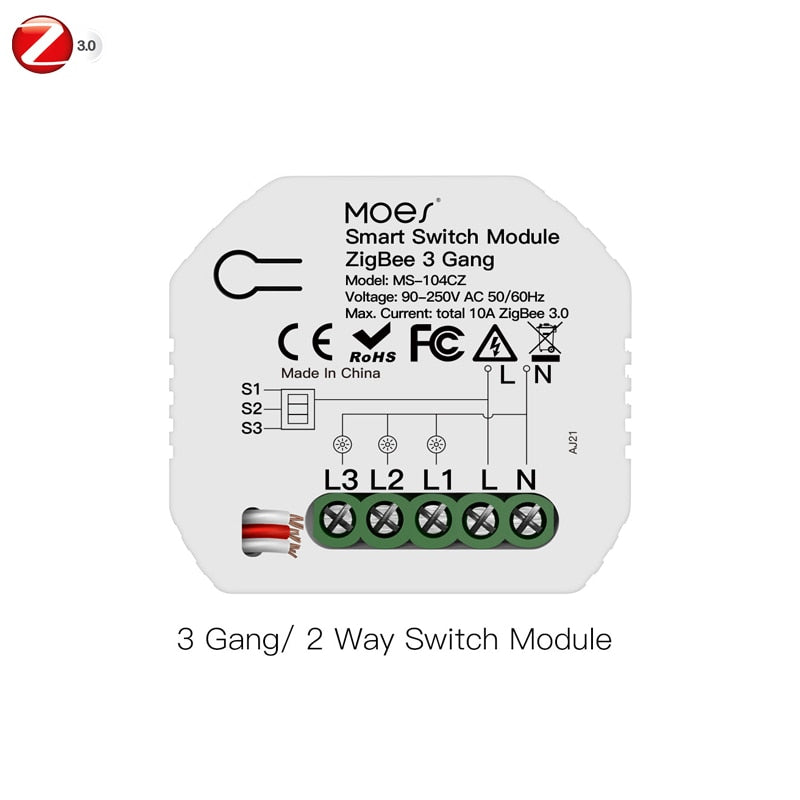 Moes Smart ZigBee WiFi Switch Module Dimmer Curtain Switch Smart Life App Remote Control Alexa Google Home Voice Control