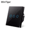 MiniTiger EU Touch Switch LED Crystal Glass Panel Wall Lamp Light Switch 1/2/3 Gang AC100-240V LED Sensor Switches Interruttore
