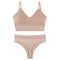 New Women Seamless Bra Set Sexy Thong Low Waist Panties Wire Free Bra Bralette Lingerie Brassiere Cotton Female Underwear Set