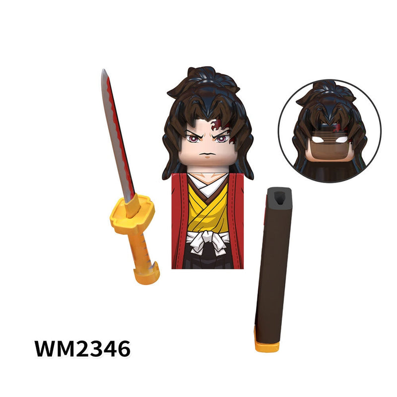 WM6116 WM6137 WM2344-A Demon Slayer Japanese Anime Uzui Tengen Rengoku Kyoujurou Tanjirou mini Action toy Figures Assemble toys