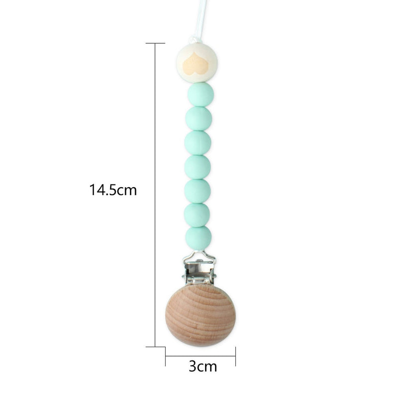 Baby Pacifier Chain Wooden Handmade Chain Silicone Wooden Plastic Clip  Baby Nipple Clips Teether Necklace baby Chew accessories