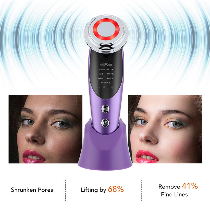 7 in 1 Face Lift Devices EMS RF Microcurrent Skin Rejuvenation Facial Massager Light Therapy Anti Aging Wrinkle Beauty Apparatus