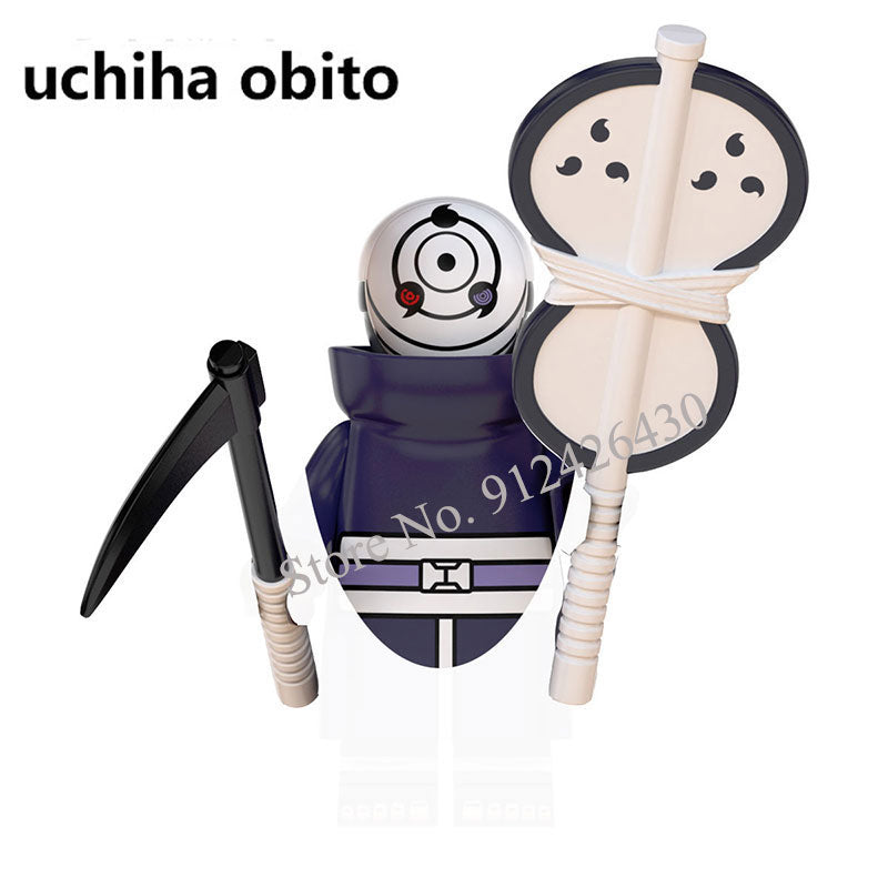 Naruto Sasuke Kakashi Akatsuki bricks Building Blocks Anime cartoon Mini Action Figures Heads Assembly Toys kids Christma Gifts