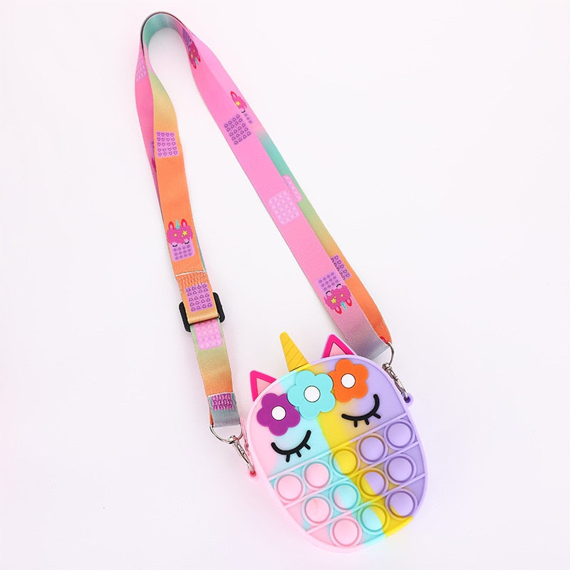 Hot Fidget Toys 2022 Push Bubbles Toy Rainbow Unicorns Premium Girls Push Bubble Bag Adult Antistress Squeeze Squishy Gifts