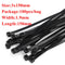 Self-locking plastic nylon tie 100PCS/bag  black Zip wraps strap nylon cable tie set 3*100 fastening ring 3X200 Loop Wire Wrap