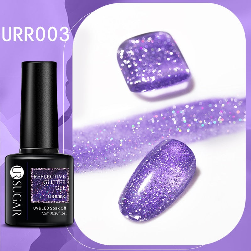 UR SUGAR Sparkling Gel Nail Polish Reflective Glitter Nail Gel Semi Permanent Nail Art Varnish For Manicures Need Base Top Coat