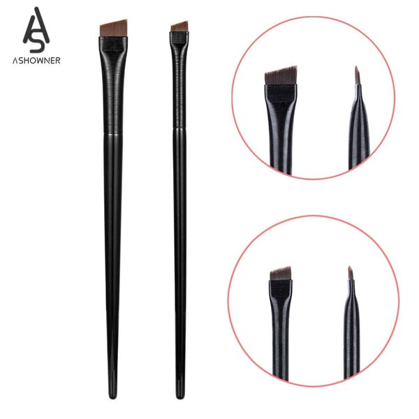 1pcs Professional Black Eyebrow Inclined Flat Angled Brush Makeup Tool Wooden Pole Eyeliner Eyeshadow Eye Brow Women Cosmetic