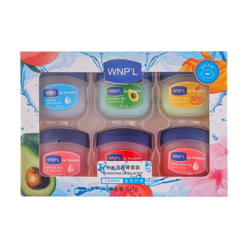 6PCs Lip Balm Moisturizing Lipstick Base Moisturizer Makeup Natural Plant Anti-Cracking Lip Care Petroleum Jelly Lip Balm