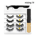 Magnetic Eyelashes 3D Mink Eyelashes Magnetic Eyeliner Magnetic Lashes Short False Lashes Lasting Handmade Eyelash Makeup Tool