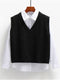 Women Sweater Vest Spring 2021 Autumn Women Short Loose Knitted Sweater Sleeveless Ladies V-Neck Pullover Tops Female Outerwear