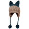 BomHCS Cute Fox Ears Beanie Winter Warm 100% Handmade Knit Hat