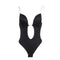 Bodysuit Shapewear Deep V-Neck Body Shaper Backless U Plunge Thong Shapers Waist Trainer Women Clear Strap Padded Push Up Corset